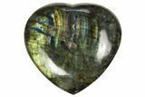 Flashy Polished Labradorite Heart - Madagascar #327247-1